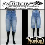 Norton ノートン 服 ボトムス ストレッチライダース7分丈ジーンズ ブリーチ Lサイズ 252N1803B