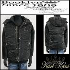 Karl Kani カールカナイ 服 ジャケット 撥水ロゴフードダウンベスト ブラック Lサイズ 253K1600