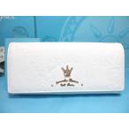 ショッピングサマンサ 送料無料 サマンサタバサ 限定 シンデレラ ティアラ付 牛革 型押 かぶせ 長財布 白 カード16枚収納 新品 証明書付 ギフト包装無料 ディズニー プリンセス 開運