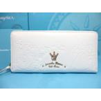 送料無料 サマンサタバサ プチチョイス ディズニー プリンセス 限定 シンデレラ ティアラ付 本牛革 型押 ファスナー 長財布 白 新品 保証書 ギフト包装付 Disney