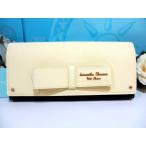 ショッピング楽天ファッション サマンサタバサ ロゴ入 でか リボン 牛革 かぶせ 長財布 バイカラー イエロー 黒 未使用 カード20枚収納 赤字処分特価 ギフト包装対応可 開運 金運up 春財布