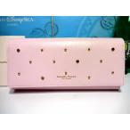 ショッピング楽天ファッション 送料無料 サマンサタバサ ゴールド スタッズ キラキラ ストーン付 牛革 かぶせ 長財布 ピンク 新品 証明書付 ギフト包装無料 開運 金運up