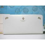 ショッピング楽天ファッション 送料無料 サマンサタバサ 牛革 スクエア ジュエル ラウンドジップ ファスナー 長財布 オフホワイト 新品 証明書付 ギフト包装無料 開運 金運up 春財布