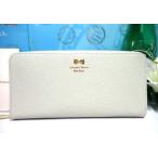 ショッピング楽天ファッション 送料無料 サマンサタバサ シボ加工 牛革 ロゴ入 プチ 金リボン ラウンドジップ ファスナー 長財布 ベージュ 新品 証明書付 ギフト包装無料 開運 金運up