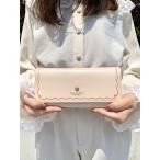 ショッピング楽天ファッション 送料無料 サマンサタバサ ロゴ入 ハート ビジュー 本牛革 かぶせ 長財布 ベビーピンク 新品 証明書付 ギフト包装無料 カード16枚収納 開運 金運up 春財布