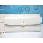 ショッピング楽天ファッション 送料無料 サマンサタバサ ロゴ入 キラキラ 金具付 シンプル 牛革 ラウンドジップ ファスナー 長財布 白 新品 証明書付 ギフト包装無料 開運 金運up 春財布