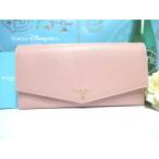 送料無料 サマンサタバサ 限定 ロゴ入 キラキラ ハート付 牛革 シンプル 薄型 かぶせ 長財布 ピンク 新品 証明書付 ギフト包装無料 開運 金運up 春財布