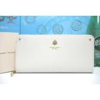 ショッピング楽天ファッション 送料無料 サマンサタバサ ロゴ入 キラキラ ビジュー パール 牛革 ラウンドジップ ファスナー 長財布 白 新品 証明書付 ギフト包装無料 開運 金運up 大人女子