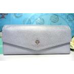 ショッピング楽天ファッション 送料無料 サマンサタバサ 牛革 メタリックレザー かぶせ 長財布 ライトブルー 展示未使用 箱付 ギフト包装無料 美人百花 掲載 開運 金運up 春財布