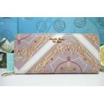 ショッピング楽天ファッション 送料無料 サマンサタバサ 牛革 スカーフ 柄 プリント ラウンドジップ ファスナー 長財布 ブラウン 展示未使用 タグ 箱付 ギフト包装無料 開運 金運up