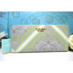 ショッピング楽天ファッション 送料無料 サマンサタバサ 牛革 スカーフ 柄 プリント ラウンドジップ ファスナー 長財布 ライトグレー 展示未使用 タグ 箱付 ギフト包装無料 開運 金運up