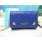 送料無料 サマンサタバサ 限定 不二家 ポコちゃん 型押 牛革 キーケース チェーン付 ミニ財布 折財布 青 新品 証明書付 ギフト包装無料 ペコちゃん