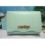 ショッピング楽天ファッション 送料無料 サマンサタバサ ロゴ入 ポップ フラワー 牛革 三つ折り財布 折財布 ミニ財布 ミント ライト グリーン 新品 タグ付 ギフト包装無料 開運 金運up