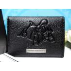 ショッピングサマンサタバサ 送料無料 キングズ バイ サマンサタバサ 限定 ドナルド 牛革 型押 二つ折り パスケース カード入れ 黒 新品 証明書付 包装無料 サマンサキングズ ディズニー