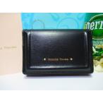 送料無料 サマンサタバサ ロゴ入 シンプル スマートレザー 牛革 名刺入 カード入 カードケース ミニ財布 黒 新品 証明書付 包装無料 ユニセックス 新生活 就活