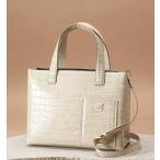 サマンサタバサ クロコ型押 2way トートバッグ ショルダーバッグ ハンドバッグ 小 オフホワイト 未使用 証明書付 赤字処分特価 ギフト包装対応可