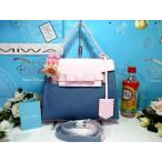 ショッピングサマンサ サマンサタバサ パルコ 限定 リボン 2WAY ショルダーバッグ ハンドバッグ ピンク ライトブルー デニム 未使用 証明書付 赤字処分特価 エムシュシュ