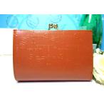 ショッピング楽天ファッション 送料無料 サマンサタバサ クロス ロゴ 型押 口金折財布 二つ折り財布 折財布 キャメル 新品 証明書付 ギフト包装無料 開運 金運up ユニセックス