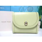 送料無料 サマンサタバサ 牛革 シンプル 丸ロゴ モチーフ付 二つ折り財布 折財布 ミニ財布 イエロー 黄 新品 証明書付 ギフト包装無料 開運 金運up 春財布