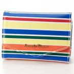 ショッピング楽天ファッション 送料無料 サマンサタバサ 牛革 マルチカラー ストライプ ボーダー柄 三つ折り財布 折財布 ミニ財布 新品 証明書付 ギフト包装無料 開運 金運up ユニセックス