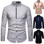 メンズシャツ  19新作 カジュアルシャツ　ステンカラーシャツ　フォーマル オフィス  長袖 シャツトップス 大人 上品　4色　S〜2XL