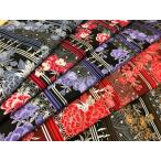 和柄生地 着物風 大正ロマン風 縦縞花文様 Silver version シーチング 和調 和柄 布 1m単位
