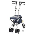 (マキテック) ソナタ 紺花柄 SX-2NF シルバーカー 押し車 コンパクト イス付 軽量 座れる 屋外用 介護用 高齢者用 歩行補助 折りたたみ可能 種類