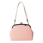 刺子柄がま口バッグ《白×赤》がまぐ...