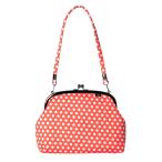 水玉柄がま口バッグ《赤》がまぐちハ...