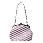 水玉柄がま口バッグ《白×紫》がまぐ...