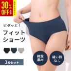 パンツ レディース セット ショーツ のみ 下着 女性 シームレス 縫い目のない 3枚 50代 40代 30代 20代 綿混 スタンダード 三恵 パンティ 通気性 伸縮