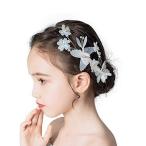 Cemellia ヘアアクセサリー 花 ホワイト ちょう 3点セット リボン ヘッドドレス 髪飾り 女の子 キッズ ピアノ 結-通販