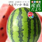 長野県産 JA松本ハイランド 大玉スイカ 秀品 4Lから5Lサイズ 9キロ以上 1玉入り 送料無料 西瓜 すいか