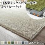 ホットカーペット カバー ミックスカラーホットカーペット・カバー 〔ルーナ〕 1.5畳（200x140cm）+ホットカーペット本体セット 洗える 新生活