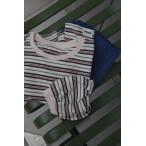 韓国子供服 awesome multi border T