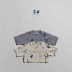 韓国子供服 boneoune flower crop Tops