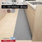 ショッピングキッチンマット キッチンマット 45×250cm 拭ける ふけるおしゃれ ずれない 撥水 洗える 北欧 オシャレ 滑り止め フラット おくだけ吸着 サンコー