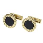  BVLGARY BVLGARY BVLGARY оникс запонки K18YG новый товар произведена отделка мужской 18K 18 золотой желтое золото кафф ссылка бесплатная доставка б/у 