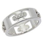 セリーヌ 天然ダイヤ リング 11号 K18WG 新品仕上げ済み レディース 18K 18金 ホワイトゴールド オープンワーク 送料無料 中古