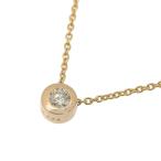 0.08ct 天然ダイヤ ネックレス 40cm K18PG レディース 18K 18金 ピンクゴールド 金無垢 1P 1粒 一粒 送料無料 中古