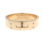 エルメス ケリーリング/PM/ダイヤ4P#54(日本サイズ13.5号近辺)  Aランク.