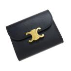 セリーヌ スモール フラップウォレット トリオンフ/シャイニーカーフ  Aランク.