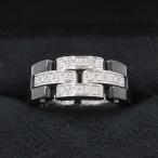 カルティエ マイヨンパンテールダイヤリング/ブラックセラミック#49(日本サイズ8.5号近辺)  Aランク.