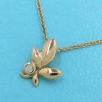 ティファニー オリーブリーフネックレス/ダイヤ1P  Aランク.