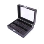 腕時計収納ケース 10本用 ブラック 透明窓付きコレクションケース 時計 展示ボックス 時計 収納ボックス ウォッチ 時計保管 ウォッチボックス 収納兼用
