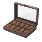 腕時計収納ケース 10本用 ブラウン  透明窓付きコレクションケース 時計 展示ボックス 時計 収納ボックス ウォッチ 時計保管 ウォッチボックス 収納兼用