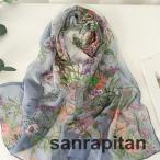 シルクストール 花柄 プリント ストール 大判ストール 春夏 夏用ストール 羽織り 速乾性 やわらかい シフォン ショール マフラー レディース 上品 おしゃれ