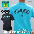 レイトンハウス 40周年記念 限定 レーシング 半袖 バックプリント ロゴ Tシャツ メンズ F1 モータースポーツ レトロ バブル レイトンブルー ブラック
