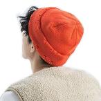 SEENFAAN ニット帽 メンズ イスラム帽 ショットニット帽 ニット帽 ワッチキャップ 帽子 ニットキャップ ボロボロ オレンジ