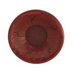 鎌倉彫 4.5寸茶托 桃型 牡丹 伝統工